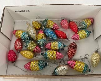 21 Glass Pinecone Christmas Tree Ornaments