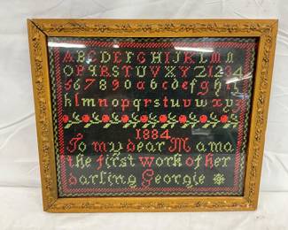 sampler dated 1884