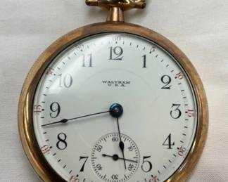 Waltham 16-Jewel Pocket Watch with Gold-Tone Case