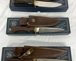 Smith & Wesson Collectible Fixed-Blade Knives with Sheaths and Boxes