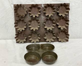 12-Hole Ripple Cookie Sheet and 4-Hole Tin Muffin Pan, 14x10