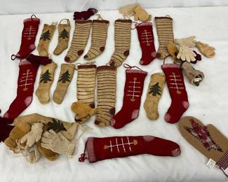 Early Miniature Hand-Made Stockings and Gloves