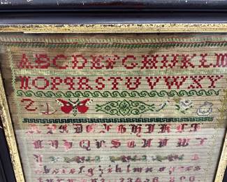 embroidered alphabets, numbers
