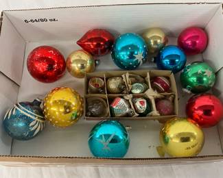 Early Glass Christmas Ornaments in Assorted Colors and Designs