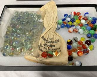 Early Glass Marbles with Storage Bags