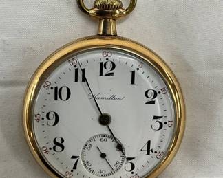 Hamilton 14K Gold Pocket Watch with 17-Jewel Movement
