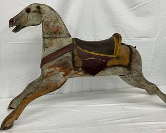 Early Hand-Carved Wooden Horse