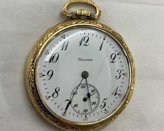 Illinois Pocket Watch with 10K Gold Plate Hunting Case