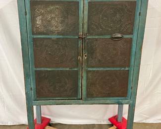 1850 Blue Painted Pie Safe