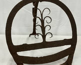 Circa 1760 Fireplace Easel-Type Broiler with Scroll Design, 13x12
