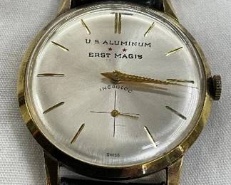 U.S. Aluminum Swiss Hilton Watch Co. 17-Jewel Incabloc Wristwatch