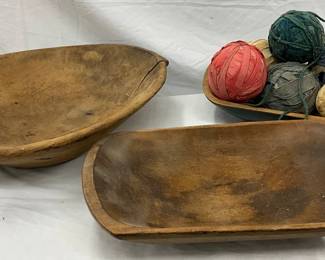Prim Wooden Dough Bowls