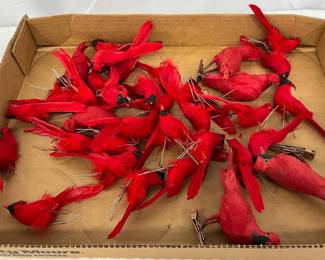 33 Cardinal Themed Artificial Ornaments