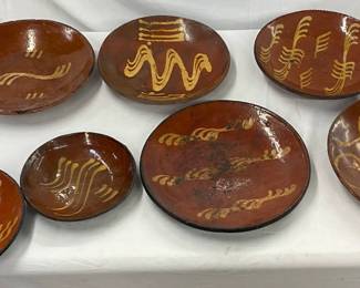 Hand-Decorated Redware Pottery