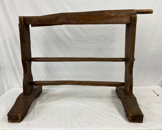 Circa 1850 Primitive Linen Flax Break, 24in x 33in