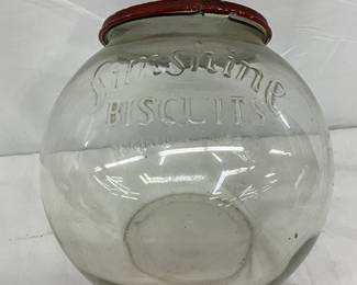 Sunshine Biscuit Co. Circa 1902 Glass Jar with Lid