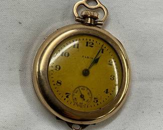 Elgin Pocket Watch in Gold-Tone Case with Open-Face Design
