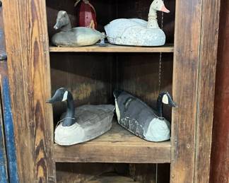 Prim Cupboard, duck decoys