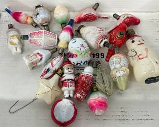 Milk Glass Christmas Ornaments with Painted Details