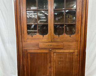 Late 1800s Virginia Cherry Corner Cupboard