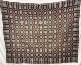 Woven Coverlet, Circa 1850, Attributed to Betsy Mills, 57x69