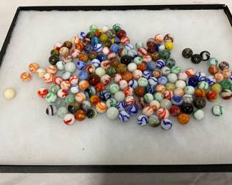 Early Marbles with Swirled and Solid Colors