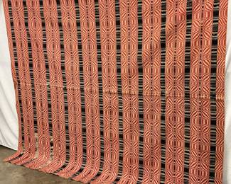 19th Century Overshot Red, White, and Blue Wool Coverlet, 64x84