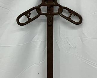 Circa 1900 Odd Fellows Heart and Hand Iron Stake, 27 Inches