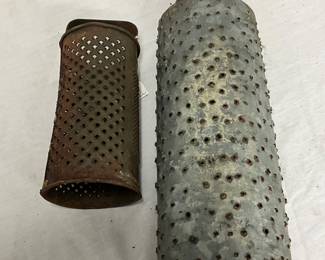 1900s Metal Corn Shucker and Pillar, 8in to 16in Tall