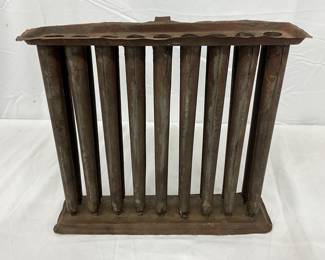 1865 18-Hole Cast Iron Candle Mold, 12x11