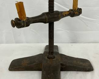 1780 Wooden Candle Stand with Adjustable Arms, 12x11