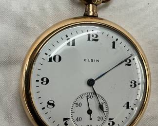 Elgin 10K Gold-Filled Pocket Watch with Visible Movement