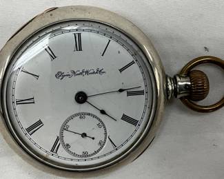 Elgin National Watch Company Pocket Watch with Roman Numeral Dial