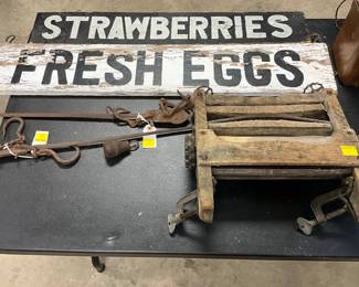 Lanterns, License Plates, Signs, and Vintage Tools