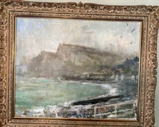 landscape oil painting of the White Cliffs of Dover by Georges Rocher