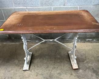 TABLE W/ CAST IRON BASE