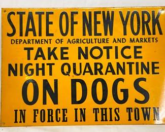 STATE NY DOGS SIGN