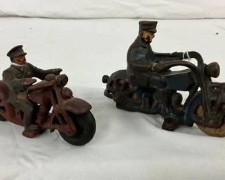 EARLY CAST IRON MOTORCYCLES W/RIDER