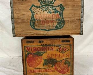 WOODEN CANADA DRY, VA APPLES BOXES