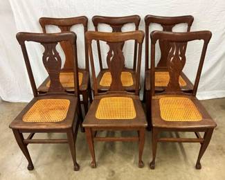 SET 6 MATCHING OAK CHAIR W/ CLAW FEET