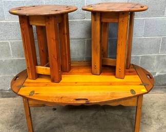 3PC. MATCHING END TABLE AND COFFEE TABLE