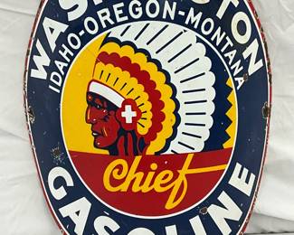CONVEX WASHINGTON GASOLINE PUMP PLATE