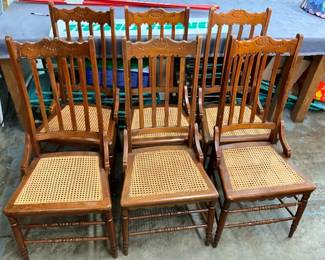 SET 4 MATCHING PRESSED BACK CHAIRS