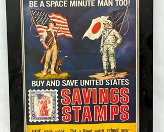 FRAMED SAVING STAMPS SIGN