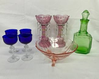 FOOTED GLASS WARE, STEMWARE, DECANNER