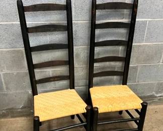 NICE EARLY TALL LADDER BACK CHAIR