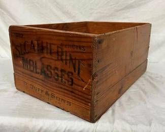 EARLY WOODEN MOLASSES BOX