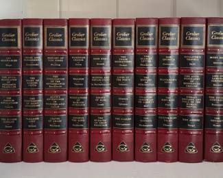 Leather Bound Grolier Classic Books.