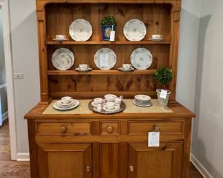 British Traditions Hand-Crafted Two-Piece, Reproduction Pine Hutch. Cabinet Measures 60" W x 19" D x 36" H. Hutch Measures 60" W x 9" D x 46" H. Photo 1 of 6.