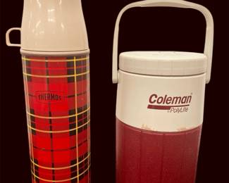 Vintage KingSeeley Thermos  Coleman Jug Cooler 